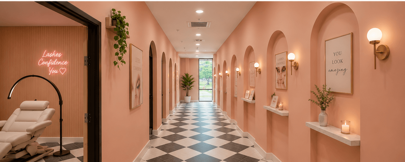 LeahLASH luxury salon hallway
